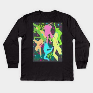 FUNKY Dancing People Live Music Retro Design Pop Art Culture 60s 70s 80s 90s New Wave New School Old School Concert Festival Kids Long Sleeve T-Shirt